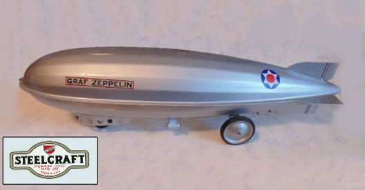 STEELCRAFT GRAF ZEPPELIN ORIGINAL STEEL PULL TOY